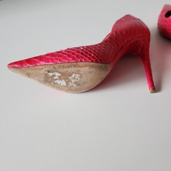 ALEXANDRE BIRMAN | Olga pumps heels snake embossed azalea pink sz 39 - Picture 6 of 6